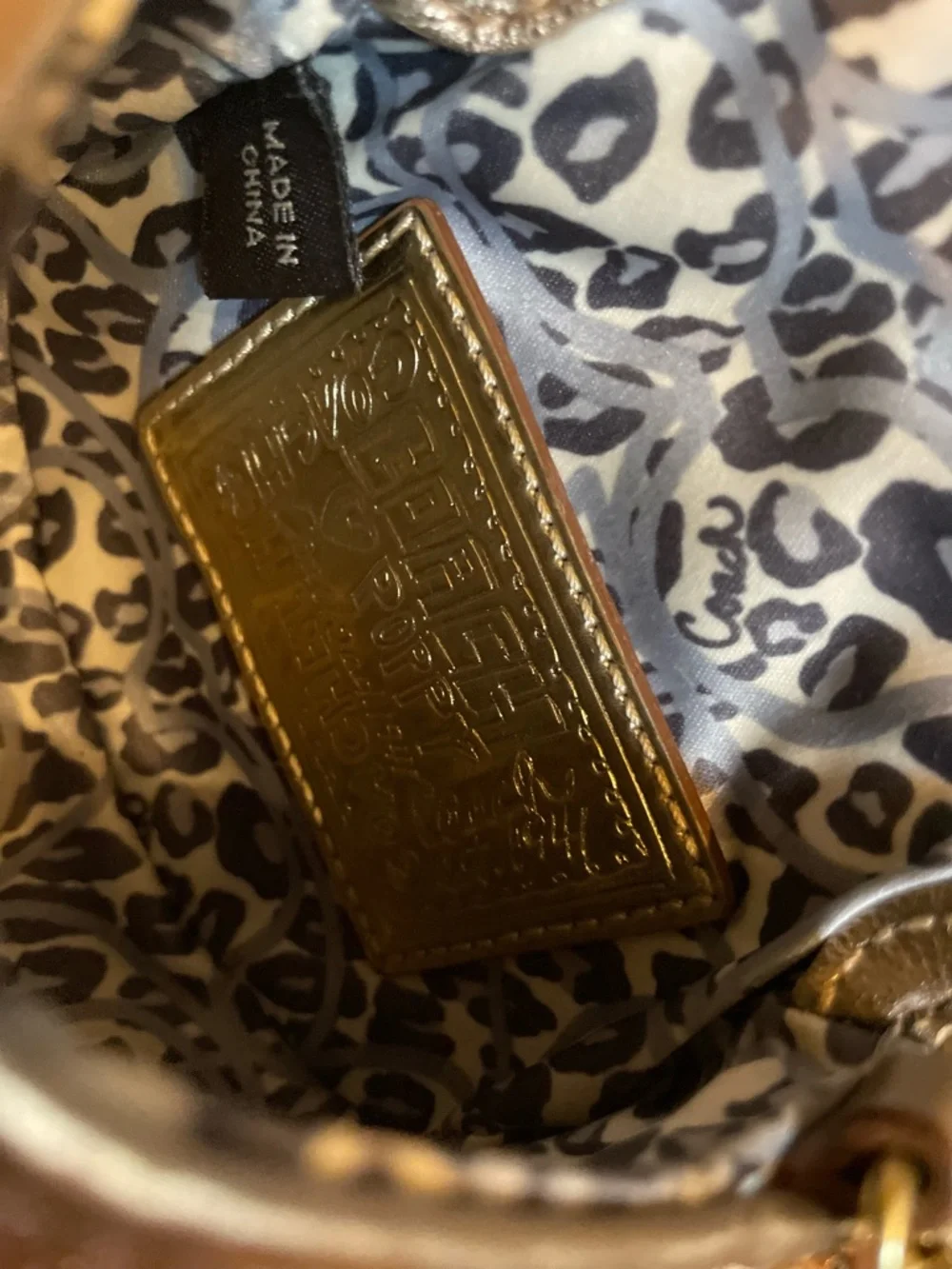 COACH Sparkle Leather Crossbody Gold Glitter Mini Bag Style No 43292 - Picture 11 of 17